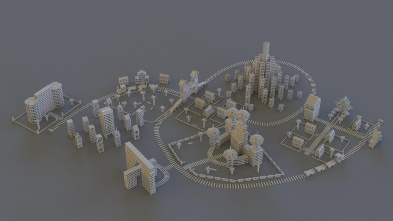 A Keva plank city