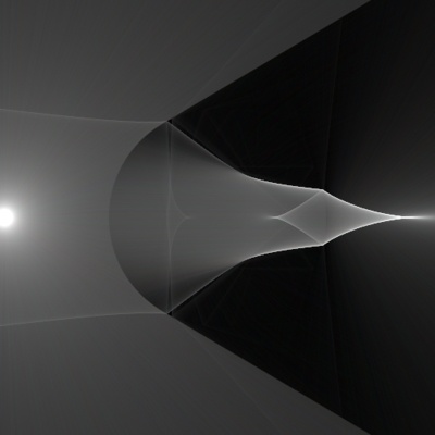 A sphere caustic with monochromatic index of refraction